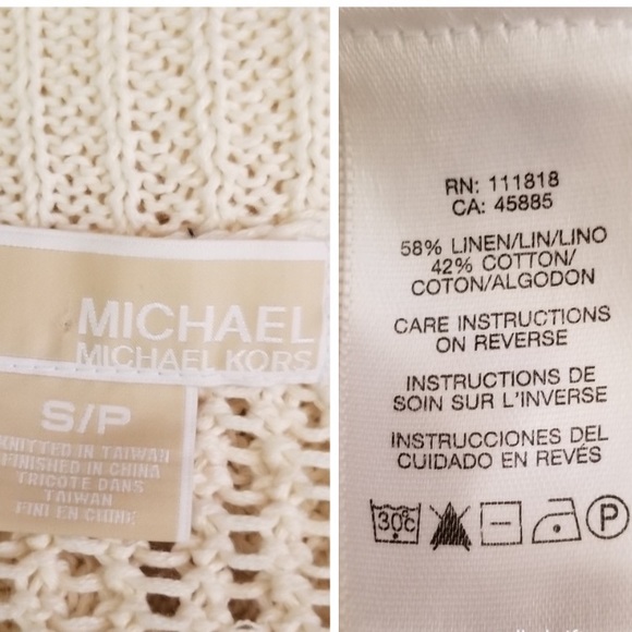 MICHAEL KORS Linen Blend Cardigan Small - Picture 9 of 9